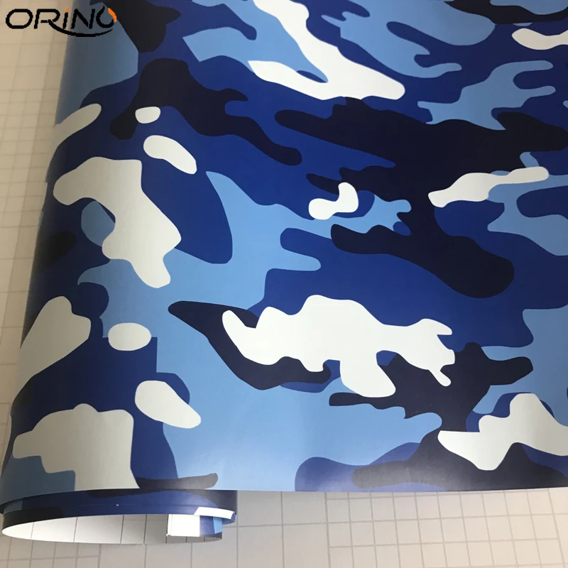 White Blue Camouflage Vinyl Film Sticker-6