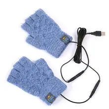 Теплые перчатки для мужчин и женщин, USB перчатки с подогревом, USB грелки для рук, зимние теплые рукавицы без пальцев для дома, ежедневного кемпинга, работы
