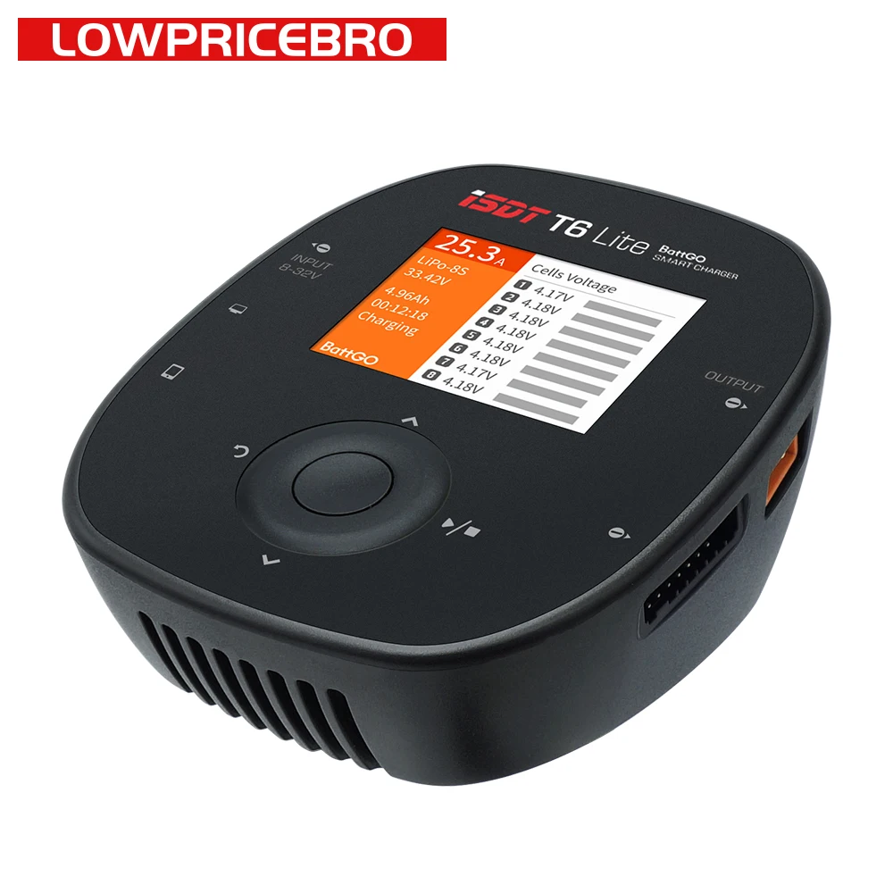 Умное зарядное устройство iSDT T6 Lite 600w 25A для 2S 6S литий полимерная батарея запчасти