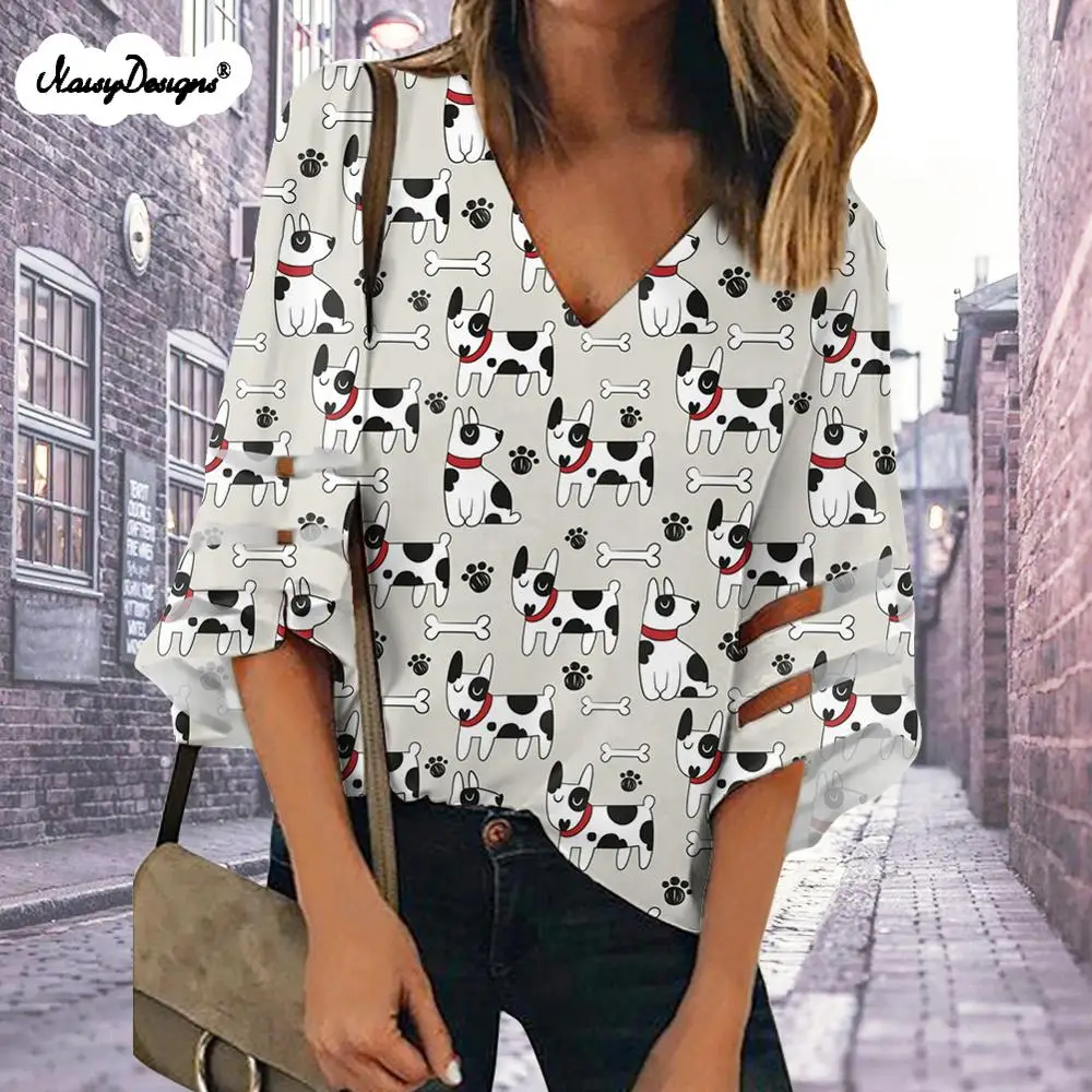 doen alsof Geslaagd Mis Noisydesigns Leuke Vrouwen Blouse Tuniek Leuke Bulldogs Honden Dieren Print  Office Dames Tops Casual Slim Chiffon Vrouwelijke S-4XL - AliExpress