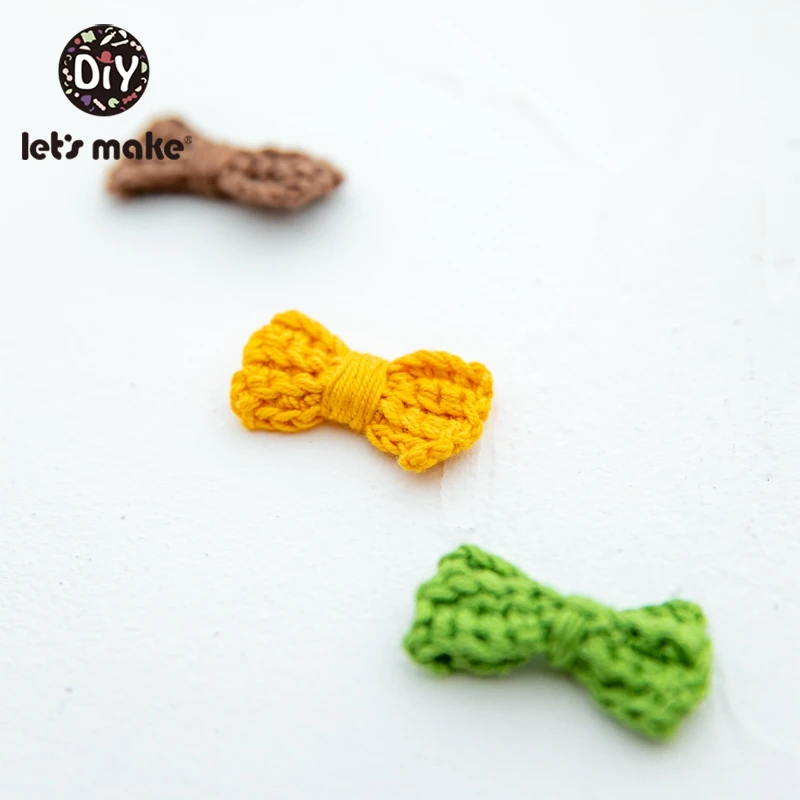 

Let's Make 10PC Bow Tie Crochet Beads DIY Baby Teether Toy Gift Teething Soft Baby Products For Newborns Cotton PVC Free