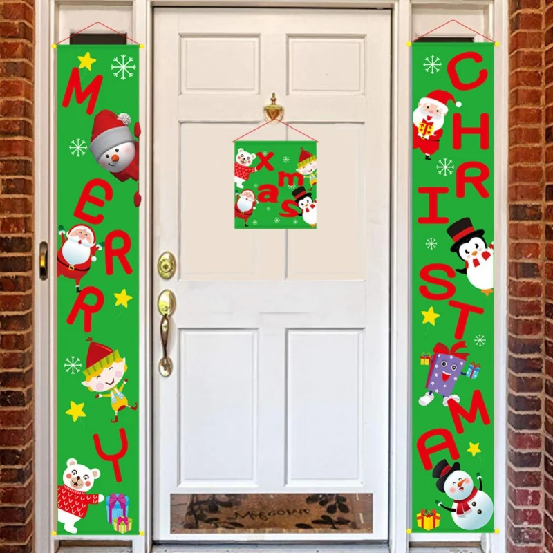 

Halloween Door Banner Christmas Decorations Merry Christmas Porch Sign Decor Trick Or Treat for Home Hanging Christmas Ornaments