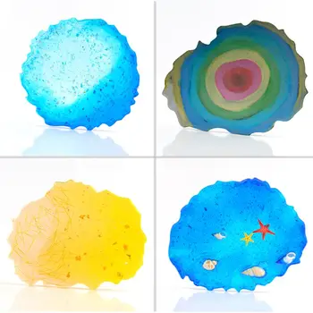 

Irregular Coaster Cup Pad Mold DIY Crystal Epoxy Mould Handmade Mirror Resin Table Decorations Making Molds