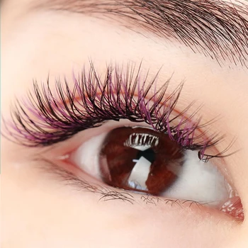 

individual lashes tips splits eyelash extension Purple black Y-shaped woven false eyelashes Automatic flowering lash extension