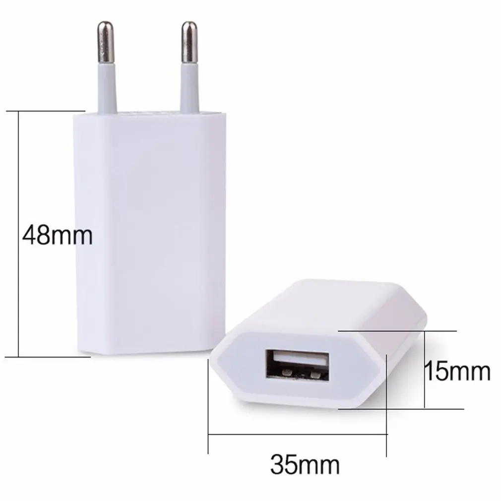 Белое настенное зарядное устройство USB с вилкой европейского стандарта 1 А