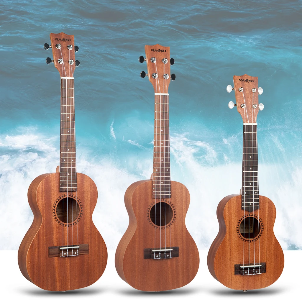 

Ukulele 21/23/26 Inch Soprano/Concert/Tenor Sapele Rosewood Fretboard Fine Uke Tuning Peg Tuners 4 String Hawaiian Mini Guitarra