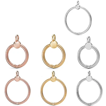 

925 silver sterling 2019 autumn trailer moments the pendant fit diy necklace pink string gold necklace shine original jewels