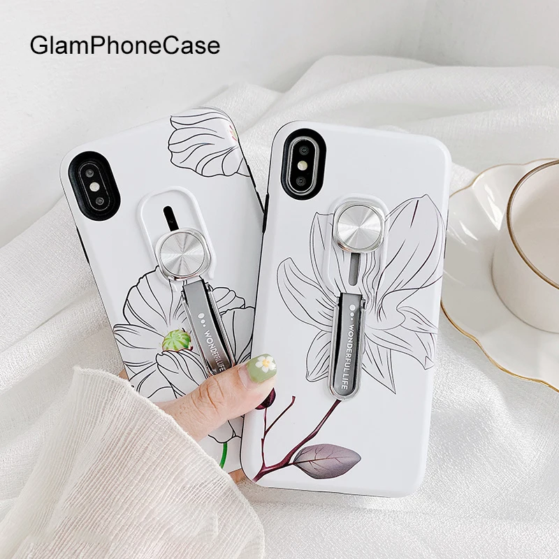 GlamPhoneCase ультрафиолетового Цвет Изменение цветок чехол для iPhone X XS Max XR Жесткий