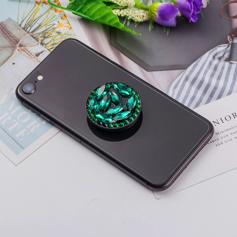 Милая блестящая Алмазная подставка-держатель для IPhone 11X7, для samsung, для huawei, с воздушной подушкой, кронштейн для сотового телефона - Цвет: Зеленый