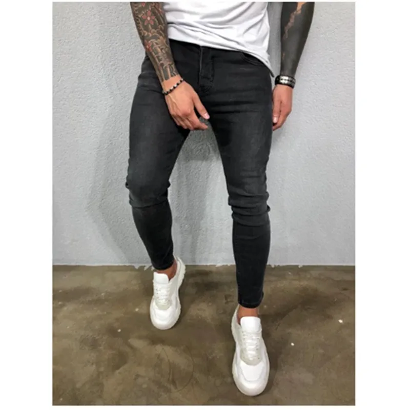Men's Stretchy Slim Fit Denim Pants Casual Long Straight Trousers Skinny Jeans