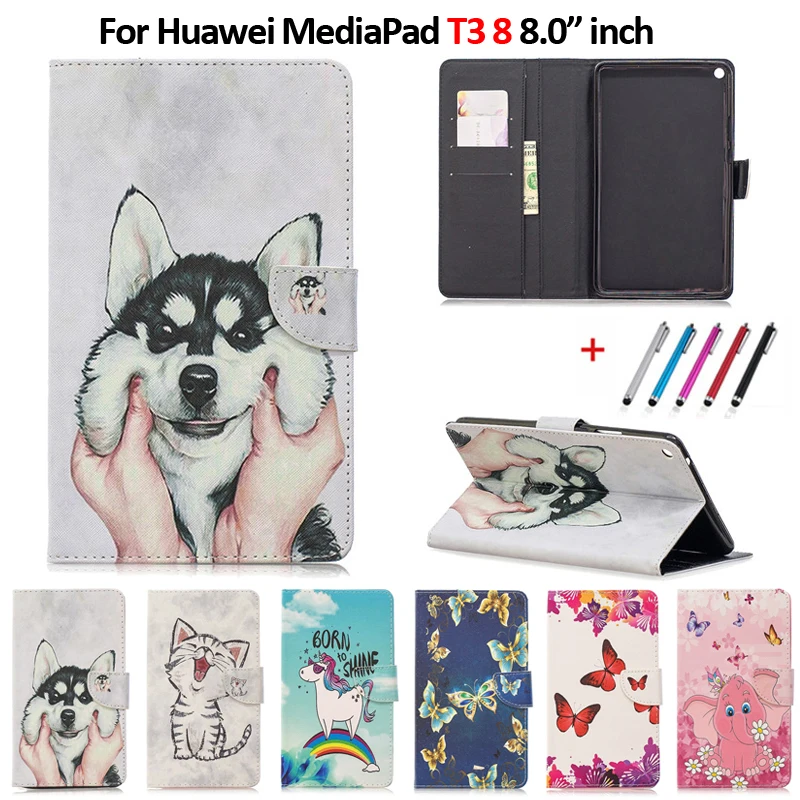 Чехол для планшета Huawei MediaPad T3 8 KOB L09 0 дюйма с милым котом единорогом щенком