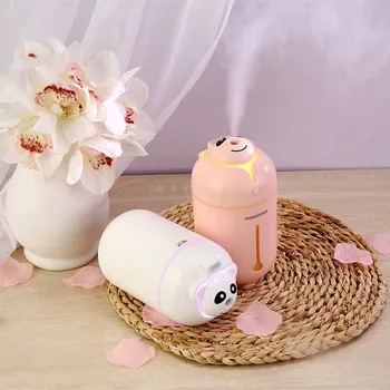 

KAIPUTE 360ml USB Untrasonic Humidfier Dika Bear Colorful Light Portable Household Multicolor Optional Exquisite Compact