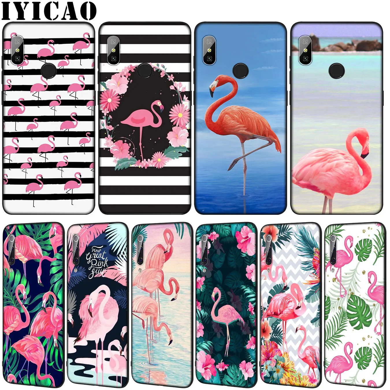 Flamingos Pink bird flower Soft Silicone Phone Case for Xiaomi Mi 10 9 9T A3 Pro 8 SE A2 Lite A1 6 CC9 CC9E pocophone f1 Mi10 |