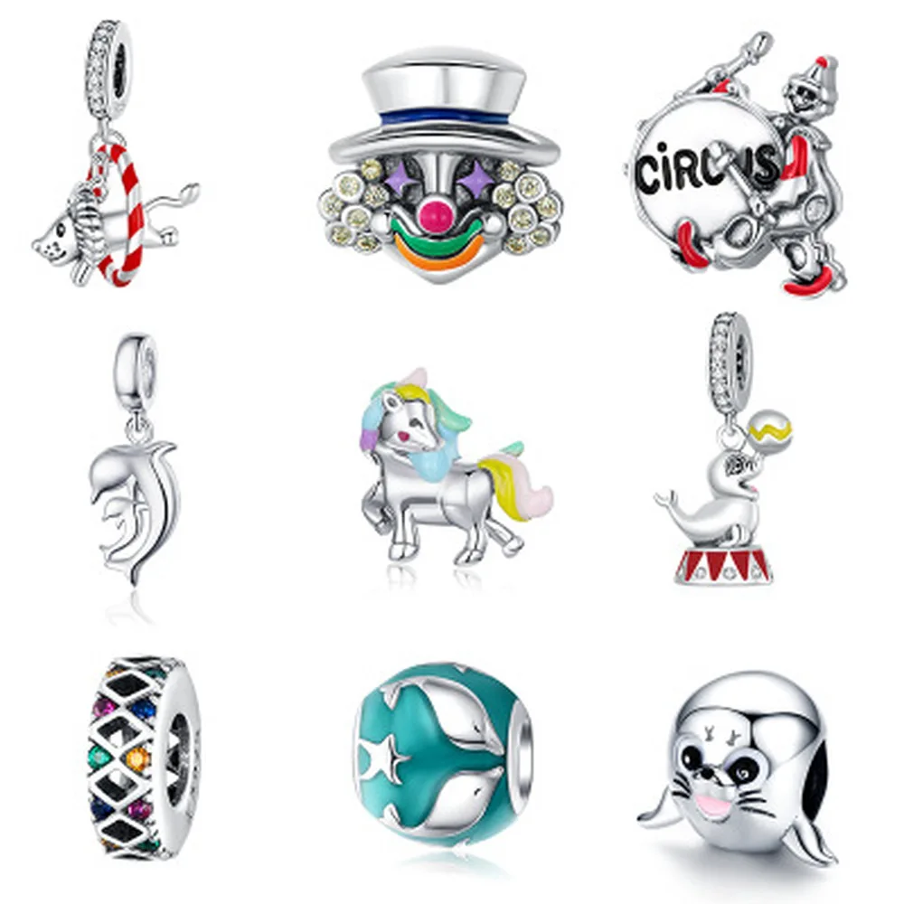 925 Sterling Silver Circus Clown Charm fit for Original Bracelet or Bangles DIY Jewelry make Accessories ZSCC351657 | Украшения и