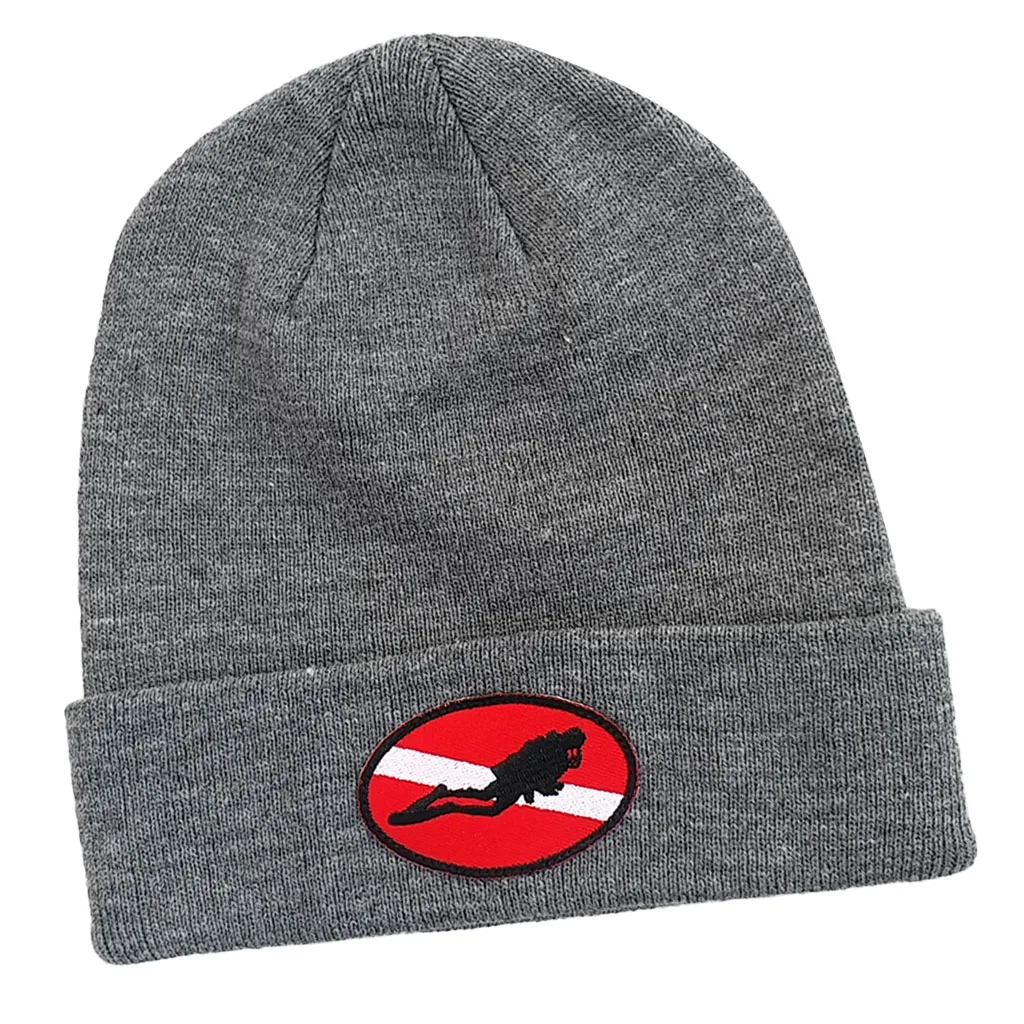 Fashion Unisex Adult Scuba Diving Snorkeling Hat Dive Knit Beanie Diver Hat Cap with Dive Flag/Diver Down Design
