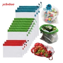 12 шт дружественные хозяйственные сумки для продуктовых покупок для хранения фруктов и овощей игрушки многоразовые сетчатые мешки для производства моющиеся эко