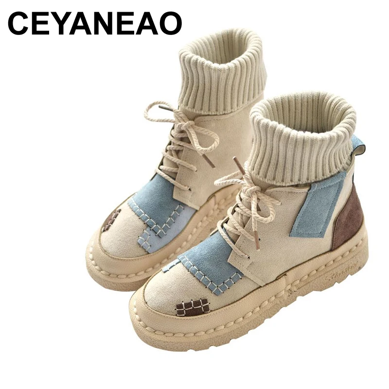 Кожаные сапоги CEYANEAO 2020 женские ковбойские в стиле ретро с бахромой западном