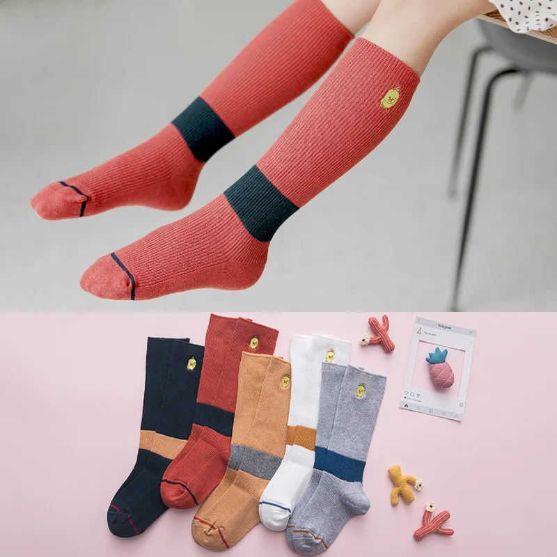

2019 Spring New Style Children Hose Socks Baby Girls South Korea Small CHILDREN'S Long Socks Pure Cotton Bunching Socks Fashion