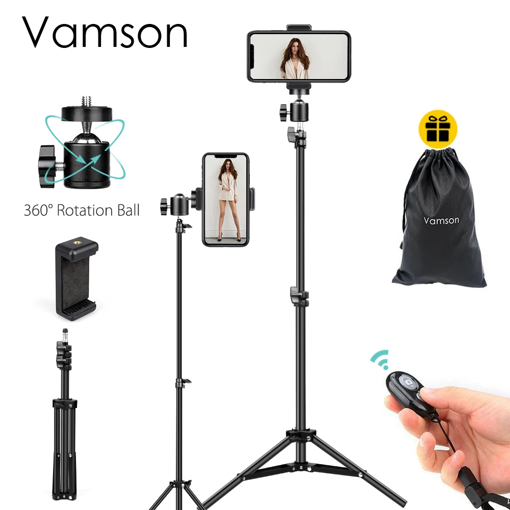 Штатив трипод Vamson VLS03B держатель для сотового телефона и Android Bluetooth дистанционное
