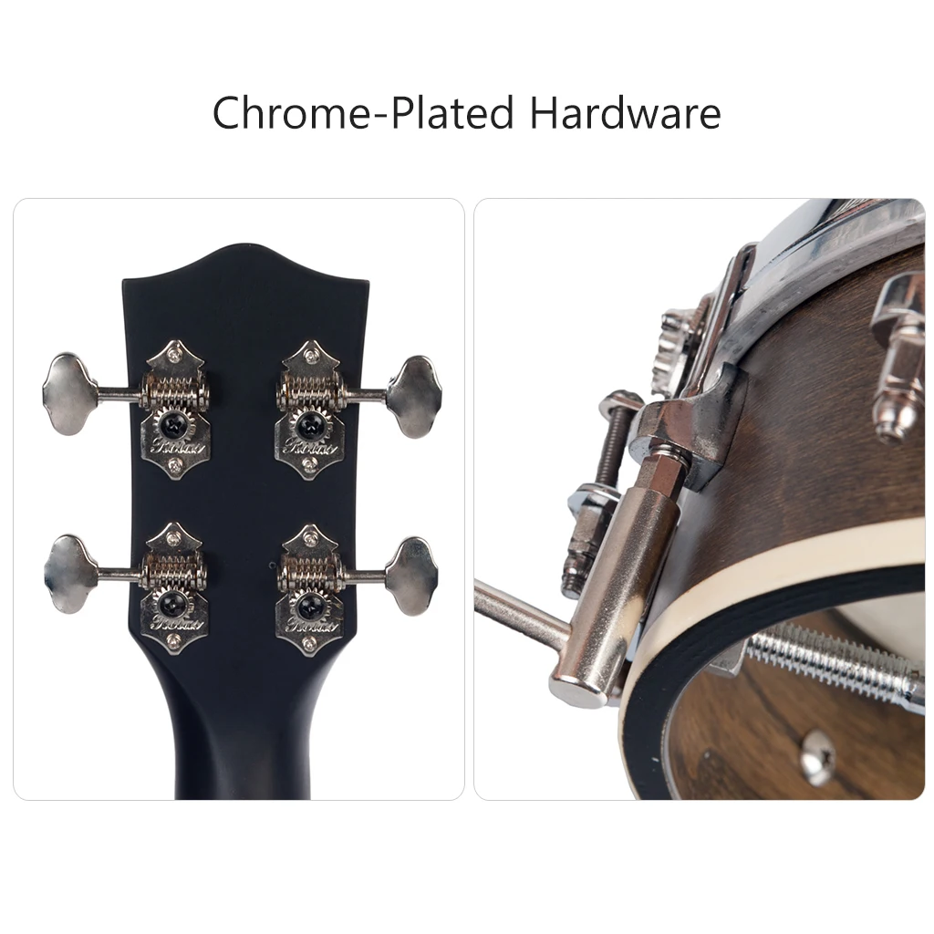 24 дюйма концерт банджо Banjolele миниатюрная гитара укулеле-4-String Винтаж-покрытием с сумкой ключ, дюймовый стандарт