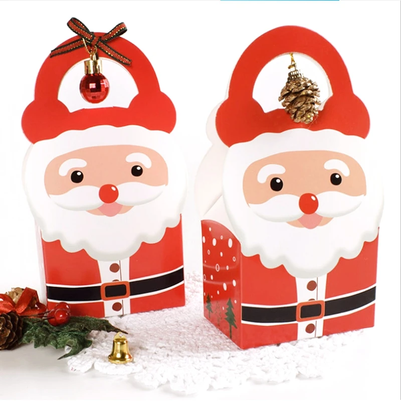 10 шт./компл. Рождественский подарок Бумага коробка Санта Клаус Конфета в виде снеговика печенье рождественские украшения ручная сумка пакет Коробки