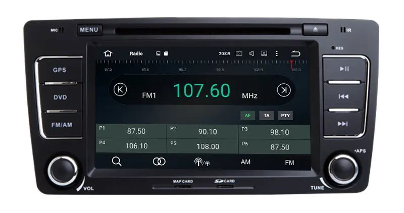 Perfect 7 Inch Android 9.0 Octa Core Car DVD Player For SKODA/Octavia 2009-2013 Canbus WIFI GPS Navigation BT Radio USB FM Carplay 8