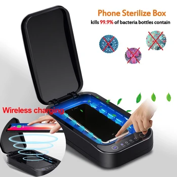 

UV Phone Sterilizer Box Mask Phones Cleaner Personal Disinfection Cabinet with Aromatherapy Esterilizador Wireless charging