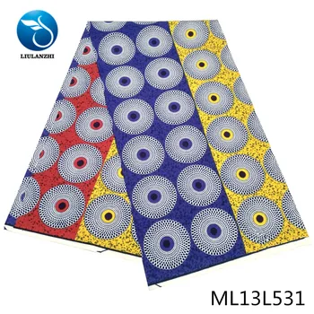 

LIULANZHI tissu wax printing african polyester wax ankara fabric 2020 wax cloth tissu ML13L515-35