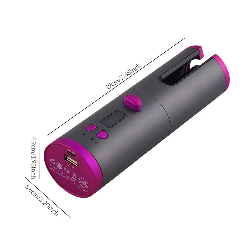 Плойка для завивки волос с зарядкой от USB и ЖК дисплеем|Щипцы завивки| |