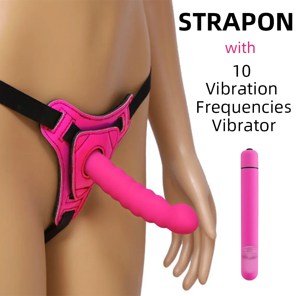 Sex Toys Gay Erotic Toys Strapon Silicone Dildo G-string With Long Bullet Vibrator Penis for Lesbian Funny Toy Woman Man Strap On Dildos