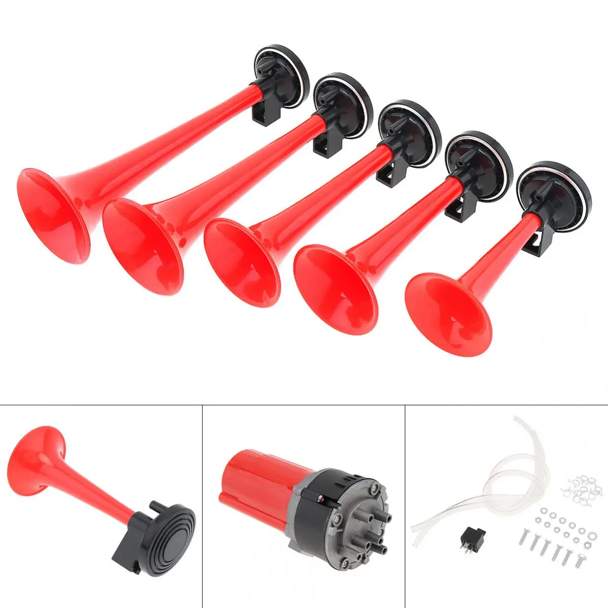 Car air horn universal 5 trumpet 125db 12V musical air horn