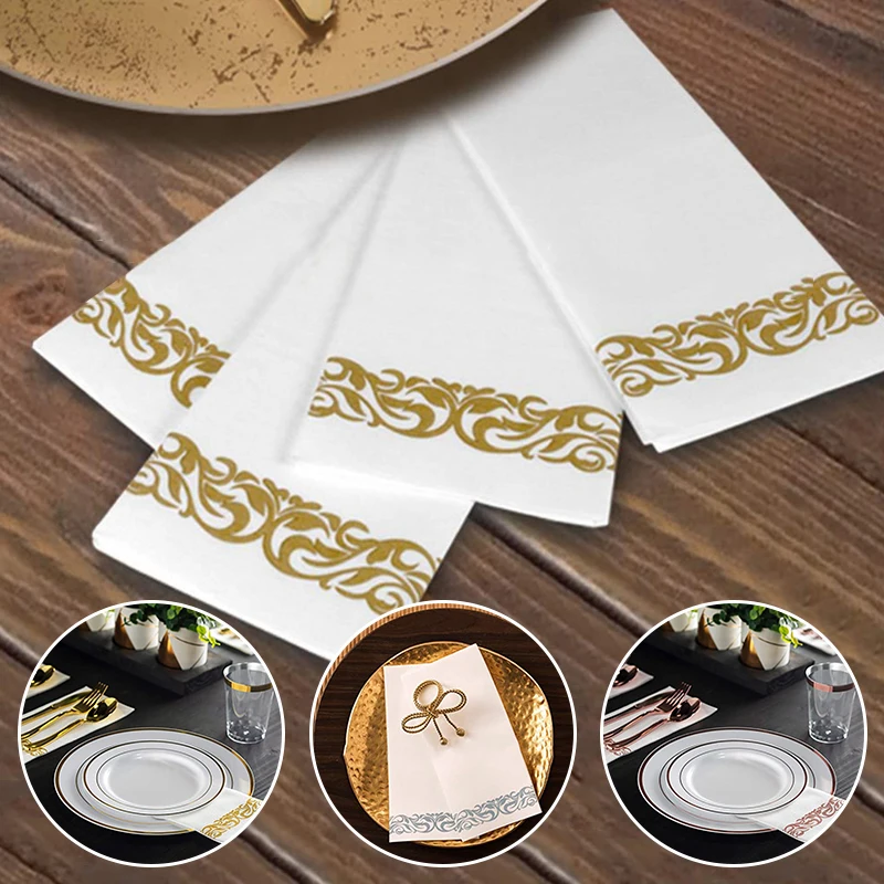 10pcs Disposable Western Food Paper Napkin Table Decorative Paper