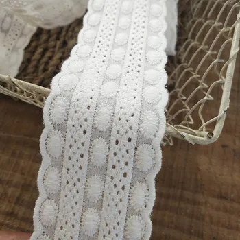 

One Meter Floral Embroidered Beige Cotton Lace Ribbon DIY Handmade Crafts Lace Trim Sewing Apparel Home Textile Decoration Lace