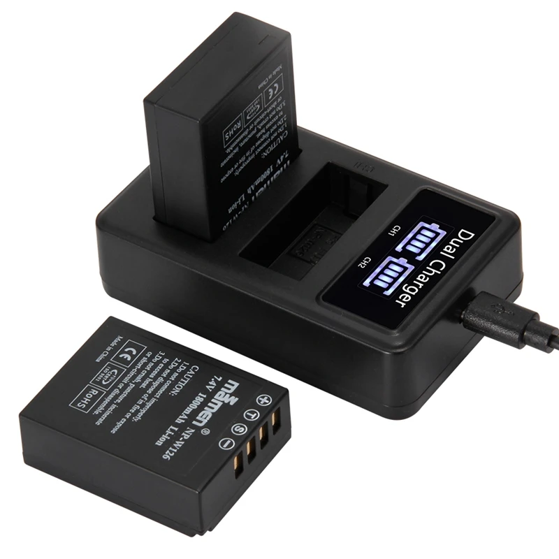Mamen 3 шт. 1800 мАч для NP-W126 NP W126S NP W126 Fujifilm батарея для цифровой камеры+ USB lcd двойное зарядное устройство для Fuji HS30EXR HS33EXR X