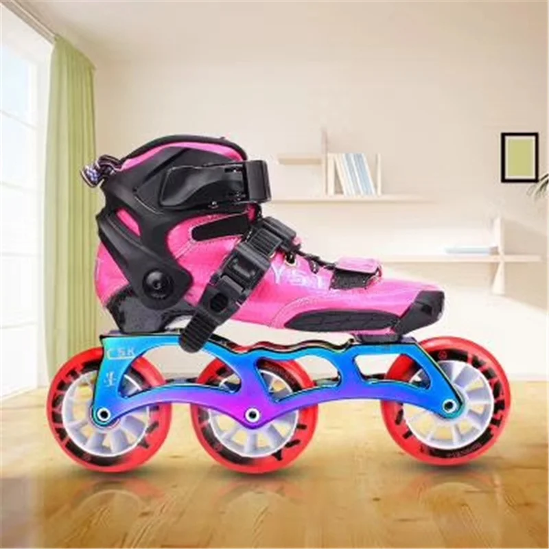 3X110mm углеродного волокна для детей Скорость коньки Patines 3 колеса 110 мм шины гонки