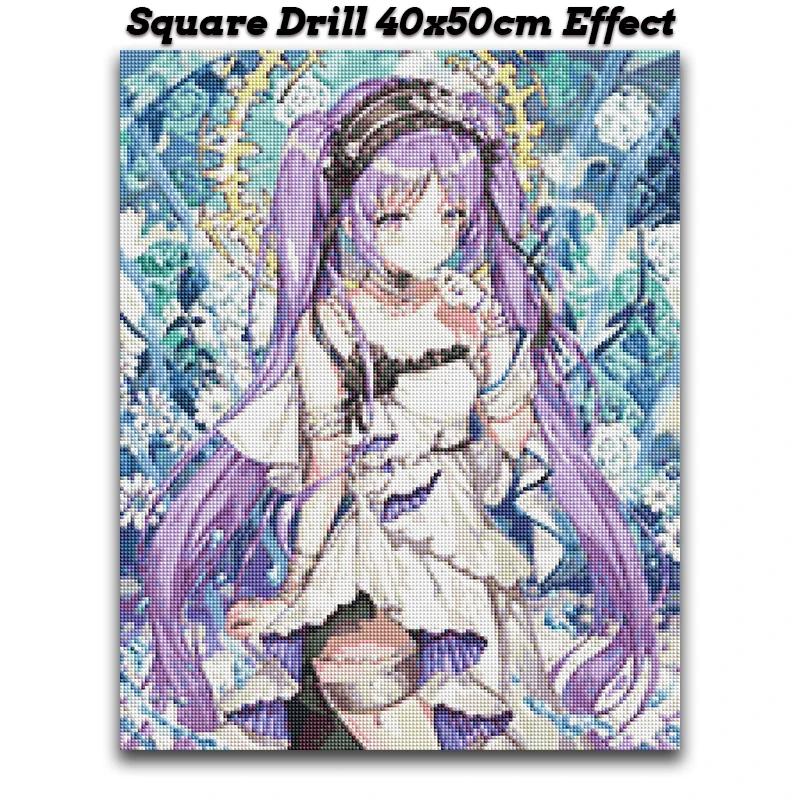 5D Full Square Diamond painting embroidery Cross stitch Cartoon Anime beauty lady gir DIY Round Drill Drawing mosaic Comic loli 5D DIY Diamond Painting luxury