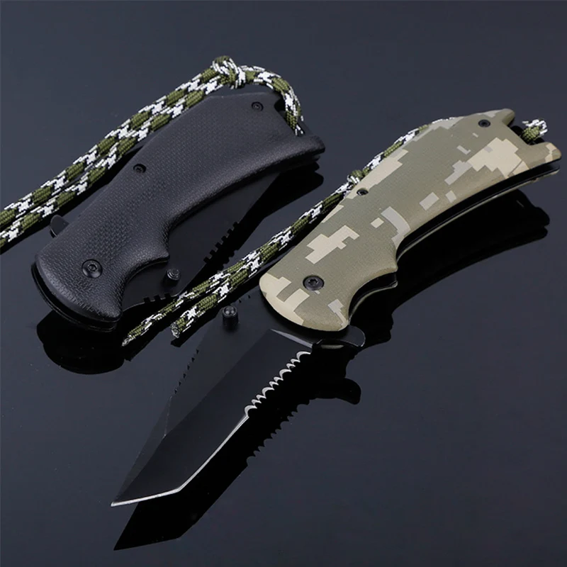 7," высокопрочный острый нож для барбекю из нержавеющей стали, охотничий нож, инструмент для повседневного использования, складной нож для кемпинга