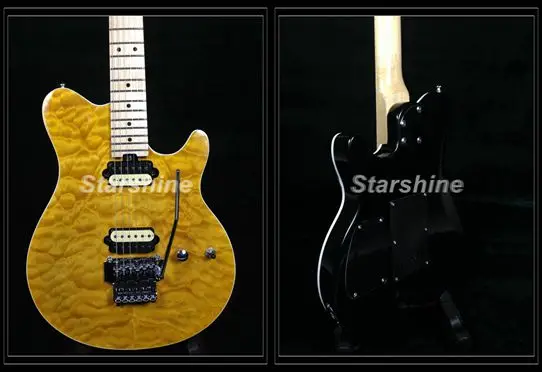 Electric Guitar CC-OPY Quilted Maple Top AXIS Style FR Bridge Zebra Pickups