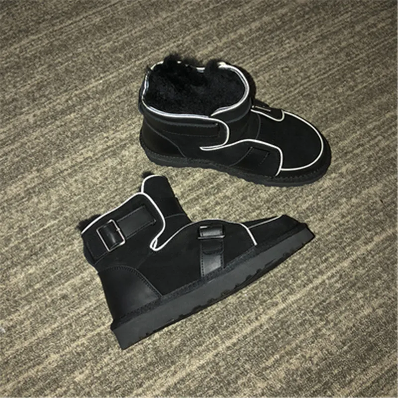 Scarpe donna/зимние ботинки; женская обувь; Botines Mujer; женская обувь из флока с круглым носком; chaussures femme; женские ботинки с пряжкой; обувь с мехом на среднем каблуке