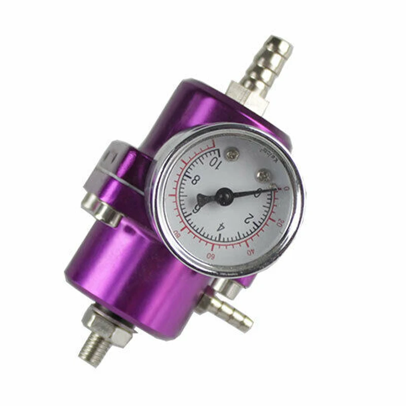 

Car 0-140 PSI Adjustable Fuel Pressure Regulator/FPR Gauge 1/8 NPT Thread Metal