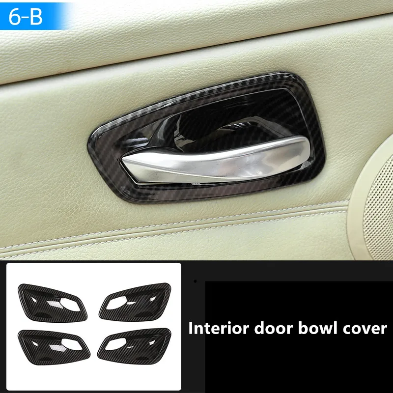 Углеродное волокно цвет подлокотник переключения передач рамка отделка консоль CD панель наклейка для BMW 3 серии E90 внутренние вентиляционные отверстия наклейки