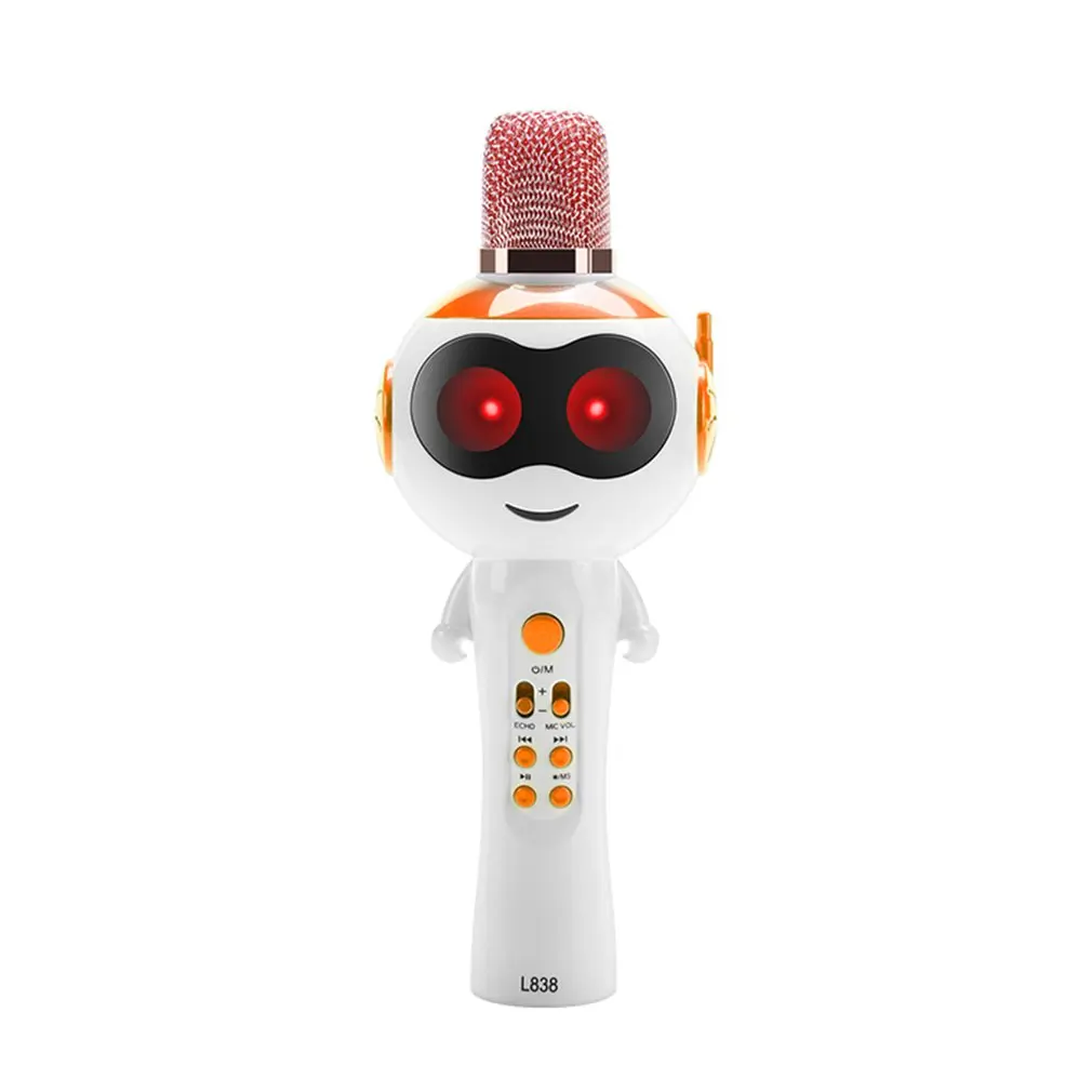 

Children wireless Microphone Bluetooth Karaoke support TF LED Light Sound change Handheld kid Condenser Microphone for music toy