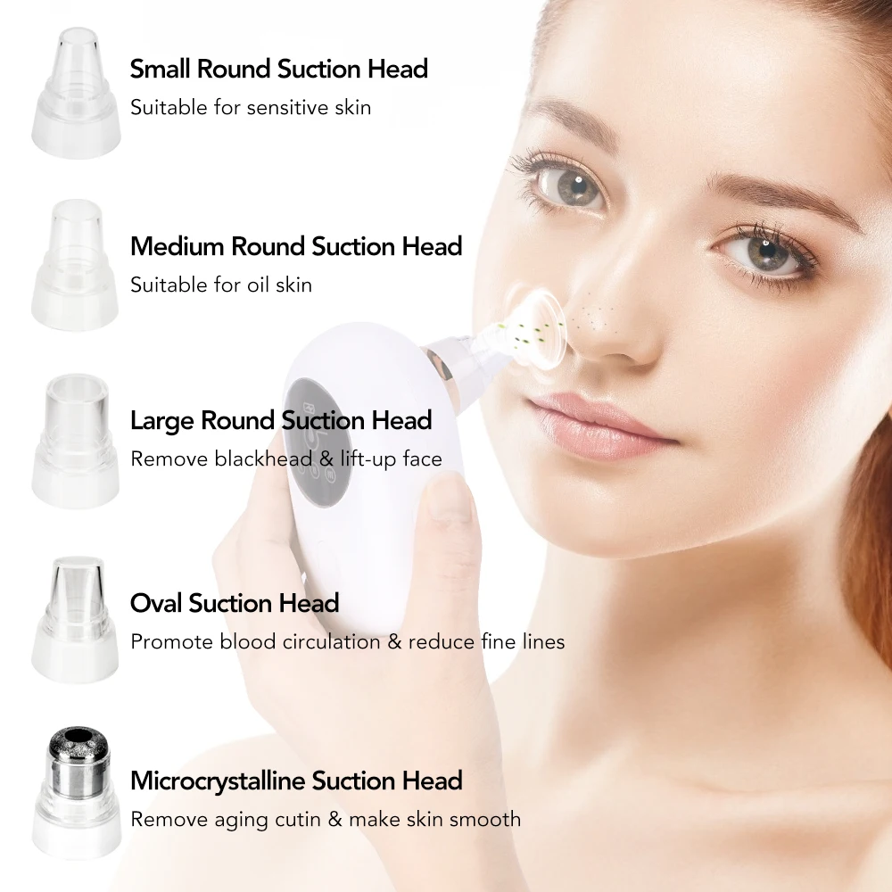 Portable Blackhead Remover Vacuum Pore Cleaner Acne Comedones Removal Black Head Remover Face Pimples Extractor Skin 4