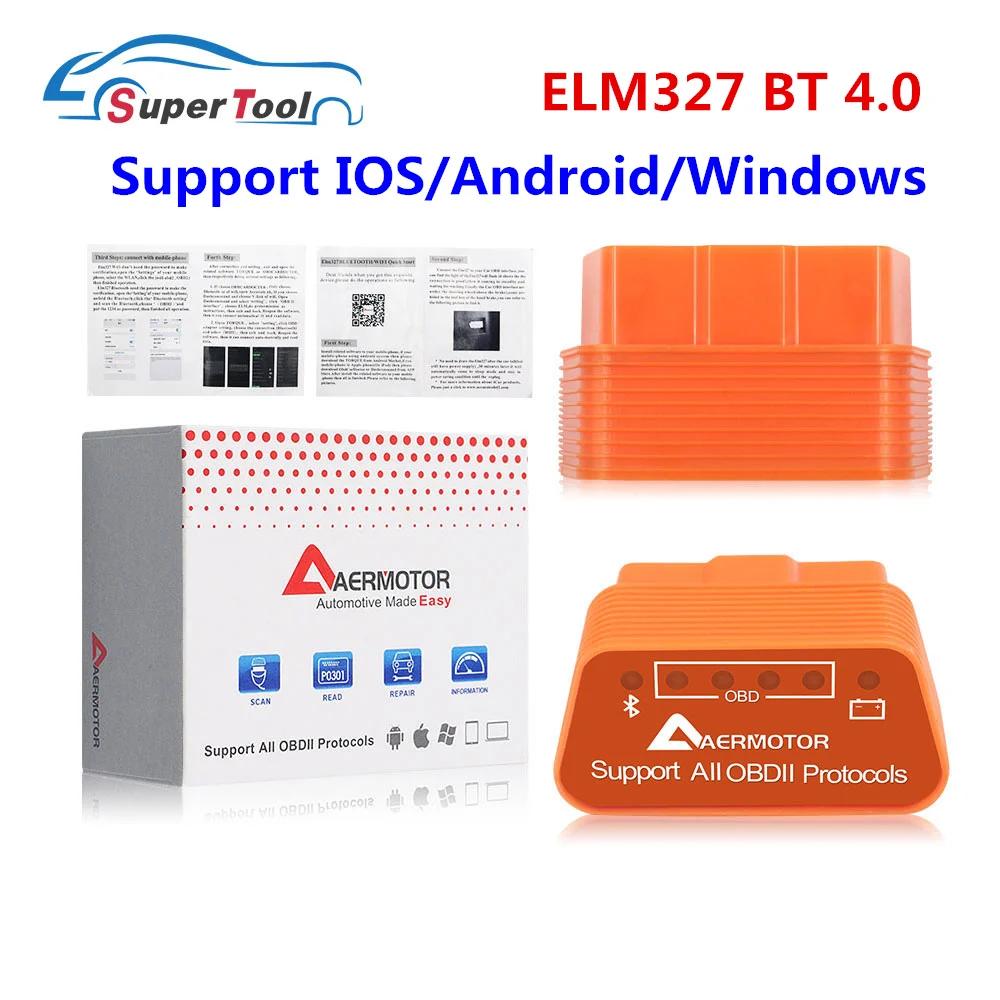 OBD2 ELM327 V1.5 wifi ELM327 V1.5 Bluetooth 3,0/4,0 автоматический сканер ELM 327 V1.5/1,5 Wi-Fi/Bluetooth 4,0 Поддержка Android/IOS/PC - Цвет: Orange  V1.5 BT4.0