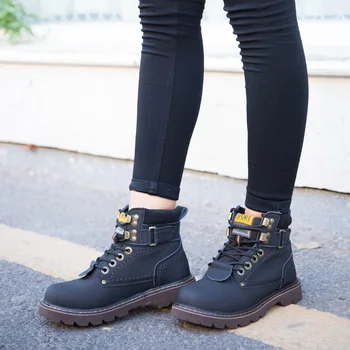 

CHIMIZHAI Brand Woman Ankle Boots 35-46 Women Genuine Leather Shoes Ladies Fur Boots Winter Warm Boots Work Unisex S53