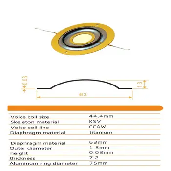 

AUdio Diaphragm Titanium Film Voice Coil for 2404H 2405H 075 Horn Driver Speaker D08A