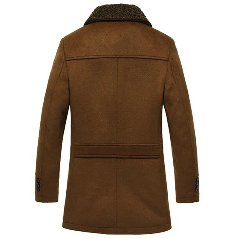 Куртка мужская Длинная шерстяная куртка теплая ветровка зимнее пальто Корейская версия Jaqueta Masculino уличная верблюжья вино толстая одежда