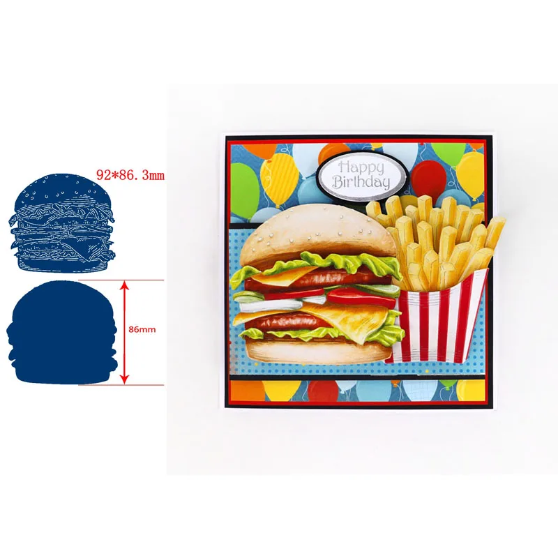 

Delicious Beautiful Huge Hamburger Decoration Metal Cutting Dies Scrapbooking Paper DIY Cards Crafts Embossing Die Cuts New 2019