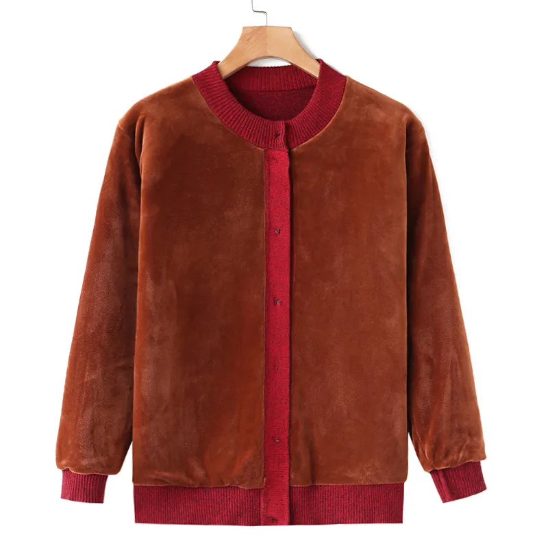 Fdfklak, XL, 2XL, 3XL, 4XL размера плюс, женский кардиган, толстый теплый свитер, новая зимняя одежда, Свободный вязаный свитер с вышивкой для мамы