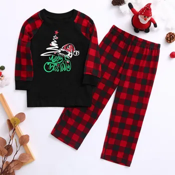 

Family Matching Clothes Christmas Pajamas Sets Christmas Tree Pattern Baby And Kids Red Tops+pants 2pcs Family Xmas Outfit #T1G